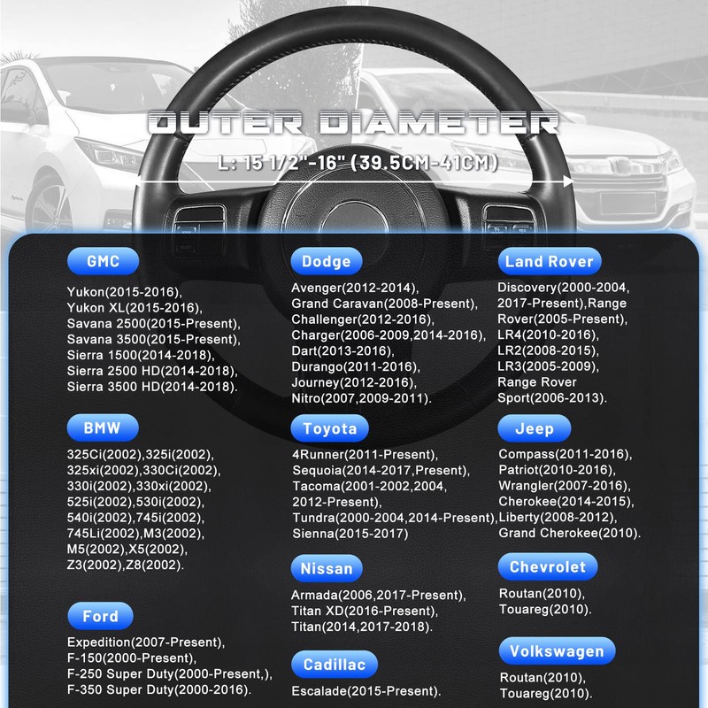 SEG Direct Car Steering Wheel Cover for F-150 Tundra Range