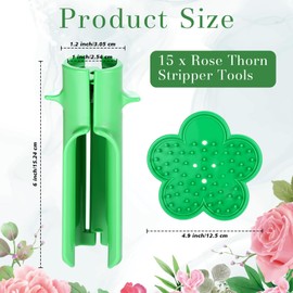 Lanties 15 Pcs Rose Thorn Stripper Tool Thorn Remover for Roses Leaf Stripper Tool Flower Stem Cleaner Cutter to Removal Leaf for Flower Shop Home Gardening Floral Arrangement, Green