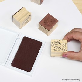 READY 2 LEARN Washable Stamp Pad - Brown - Non-Toxic - Fade Resistant - Perfect for Scrapbooks, Posters and Cards