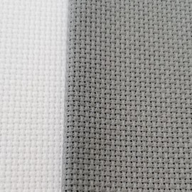 KCS 4/6 pc of 12" x 18" 18CT Counted Cotton Aida Cloth Cross Stitch Fabric (4 pc, Grey)