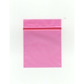 Grip Seal Polythene Zip Lock Bags, 50mm x 50mm, Clear, Pack of (Pink 100pcs (2"x 2"(5x5cm)))