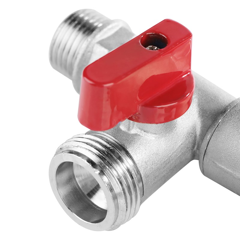 90 Degree Double Valve Water Tap 1/2" Brass Faucet Home