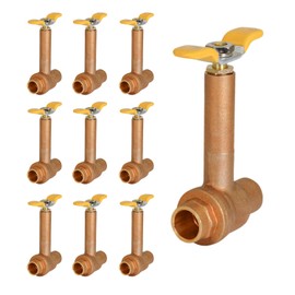 Midline Valve 75343-10 Premium Brass Ball Valve, Long Bonnet with T-Handle with 1/2 in. Sweat Connections (10 Pack), 10 Count