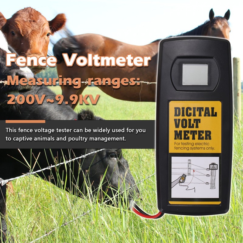 9.9KV Digital Fence Tester Home Garden Horse Livestock Electric Fence