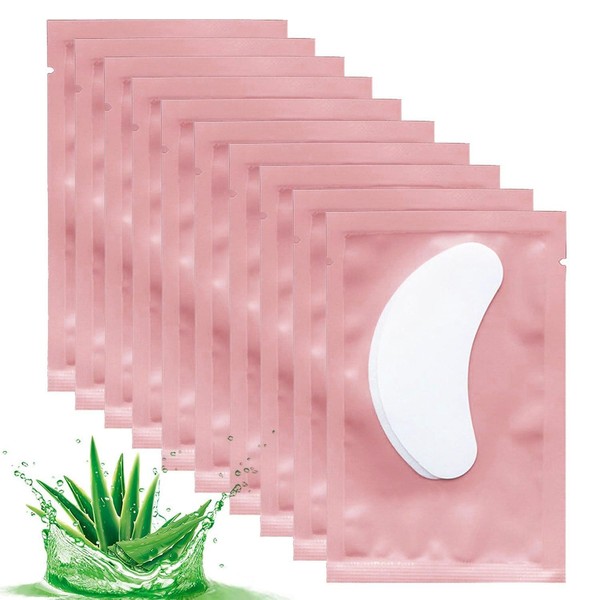 100 Pairs Under Eye Gel Pads, Pink Lint Free Eyelash