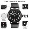 JIZZU Mens Watches Analog Quartz Watch, Man Leather Watches with