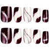 Burgundy Press On Nails