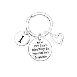 MADHAHEFU A-Z Letter Alphabet Initial Keychain Inspiration Keyring Inspiration Gifts For Women Graduation Gifts Birthday Keychain (I)