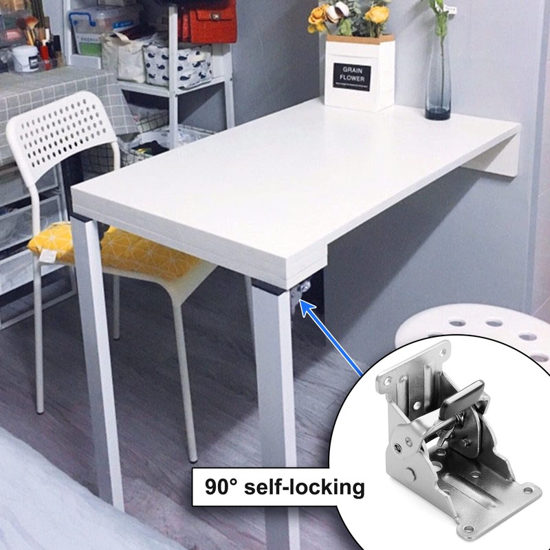 Moendergo 4PCS Table Leg Folding Brackets, 90° Folding Furniture Leg