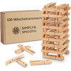 SimplySmooth 100 Bamboo Clothes Pegs - Clips for Your Clothes