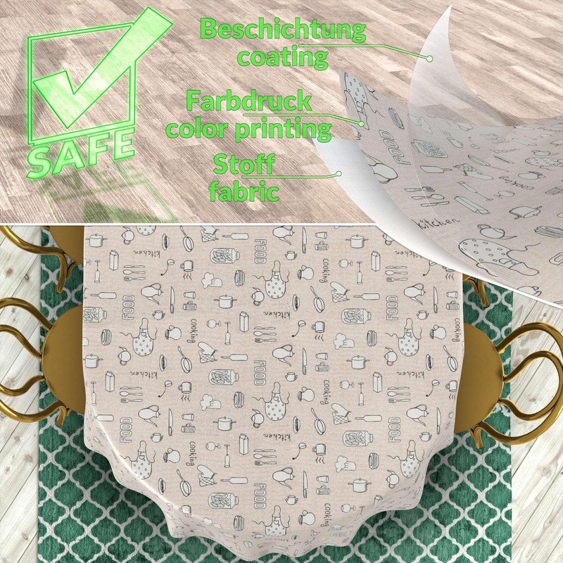 Fabric Tablecloth Washable Table Linen Tablecloth Cotton Polyester Kitchen Oval