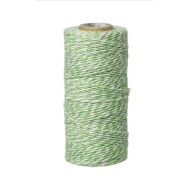 Cotton Cord Green / White Striped 1.5 mm Approx. 92 Metres Cord 1 m