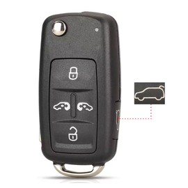 4 5 Shelves Car Key Shell Case for VW Sharan Multivan T5 Caravelle MPV Car Flip Key Fob Cover Replacement (5Button)