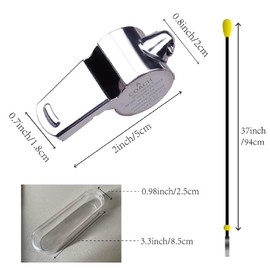 CREATCABIN Emergency Whistle Lanyard Sliver Stainless Steel High Decibel Whistle for Thank you Coach Referee Gifts for Outdoor Sport Compitition Gym Natatorium Organize Training 2x0.7x0.8in