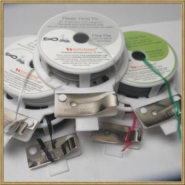 Weststone - 3pcs x 65ft (20m) Plastic Flat Twist Tie Spool with Cutter (Black)