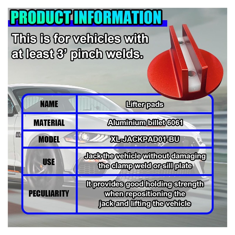 UHANBUT Universal Magnetic Jack Pad, Aluminum 0.37" Width Slotted Puck