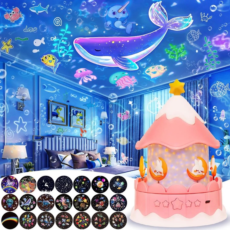 Star Galaxy Projector for Bedroom Decor – 21-in-1 360° Rotating