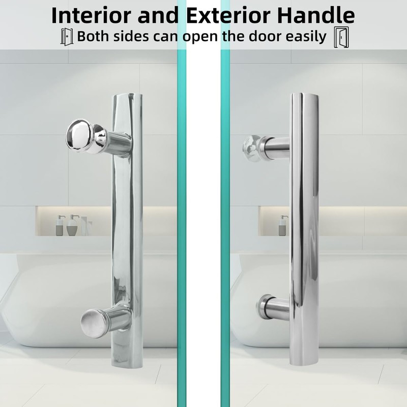 Suimlmta Shower Door Handle 145mm Hole to Hole Stainless Steel