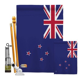 Nationality New Zealand Garden House Flags Kit Regional Nation International World Country Particular Area Small Decorative Gift Yard Banner Double-Sided Made in USA 28 X 40