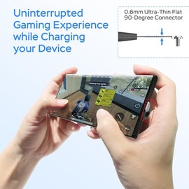Cable de carga USB C, cable de carga tipo C de 60 W y 6 ft, puerto C plano de 90 grados, transferencia de datos de alta velocidad compatible con Samsu