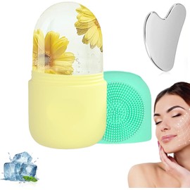 Kit de Rodillo de Hielo para la Cara y Tabla Guasha, Ice Roller Facial