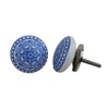 KPAVIR Set of 12 Handmade Ceramic Knobs | Blue Ceramic