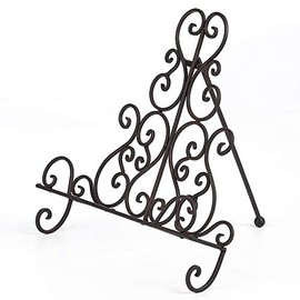 Brogan Metal Cookbook Recipe Holder Stand for Kitchen, Symmetry Scroll Work Accents, Bronze Finish