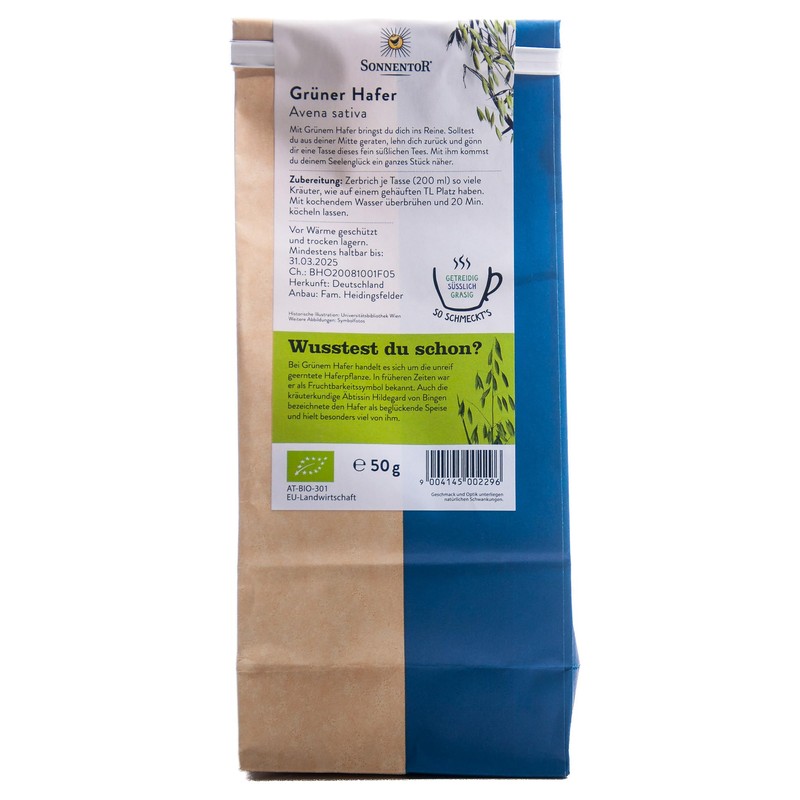 Sonnentor Green Oat Tea 50g
