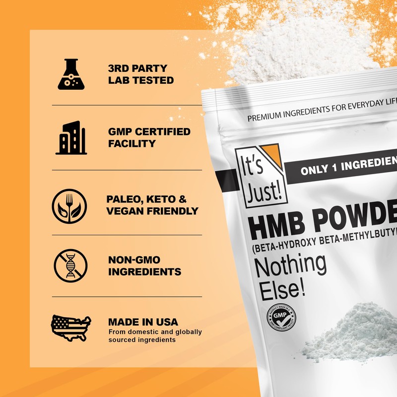 It's Just! - HMB Powder, 250g, Beta-Hydroxy Beta-Methylbutyrate, as Calcium