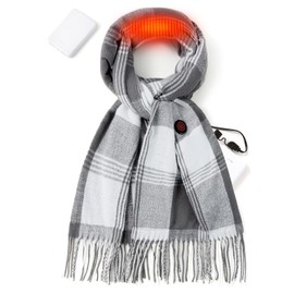 Zorvix Heated Scarf for Women, Rechargeable Intelligent Electric Heating Scarf for Men with Portable Battery, 3 Temperature Settings