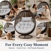 Water-Resistant Egg Chair Cushion Replacement, Light Grey, 47 x 47