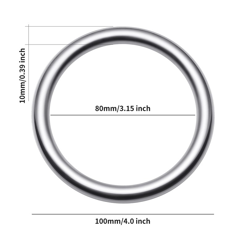 4 Inch Metal O Ring, 2 Pcs Seamless Welded 304