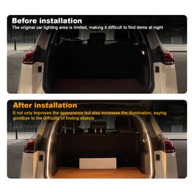 JUPIZEUS For 2019-2024 toyota RAV4 LED Rear Trunk Cargo Light Interior Decoration Lights Accessories Waterproof DC 15V (Warm Ligh)