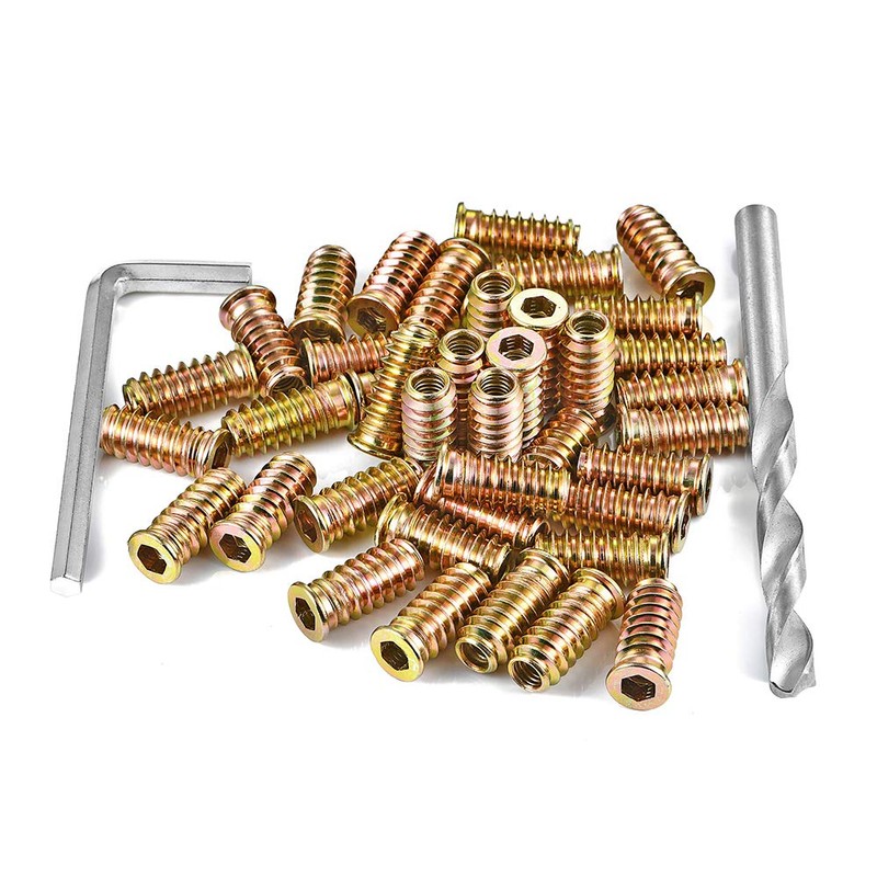 200 Pcs 1/4 "- 20 Threaded Insert, Hex Socket Drive