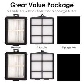 (6 Pieces) HEPA Filters Compatible With Shark AI AV2501AE AV2501S RV2502AE RV2520AOUS AV2510AOUS AV2511AE RV2610WD RV2610WA, 2 Pre filters, 2 Back filters and 2 Sponge filters Replacement Filters Kit