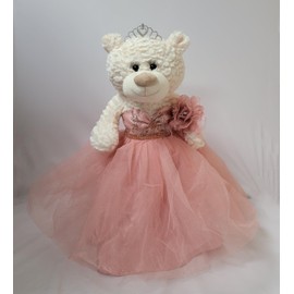 KINNEX COLLECTIONS SINCE 1997 20" Quince Anos Quinceanera Last Doll Teddy Bear with Dress (Centerpiece) ~ B16631N-30M (Rose Gold)