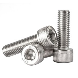 50PCS #8-32x3/8 Socket Head Cap Screws Bolts, Allen Socket Drive, Stainless Steel 18-8 (304), Full Thread, Bright Finish, Machine Thread