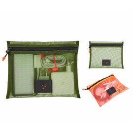 SP TECH Mesh Organiser Flat - Lightweight Mesh Bag for Cables, Accessories & Gadgets, Breathable Material, 24 x 19 cm