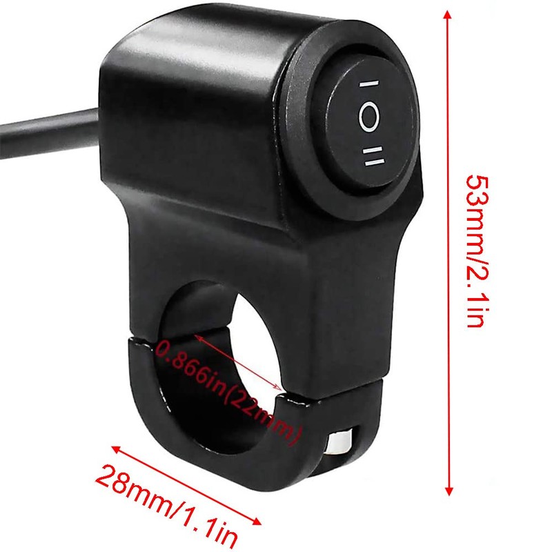 Greluma Motorcycle Headlight Switch, 22 mm (7/8 inch) Handlebar Light