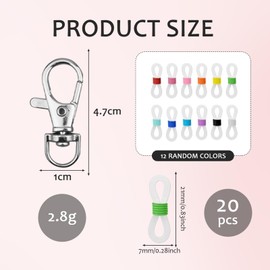 PKRFCJ 20Pcs Pen Holder for Lanyard, Mini Retractable Pen Holder with 20 Silicone Rings for Nurse Badge Lanyards, Essential Nurse Teacher Accessories for Daily Use