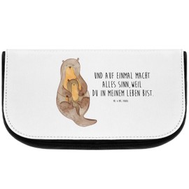 Mr. & Mrs. Panda Cosmetic Bag Otter Child Gift Sea Otter Cosmetic Bag Baby Toiletry Bag Toiletry Bag Son Otter Sea Otter Lake Otter, White, Hand Drawn