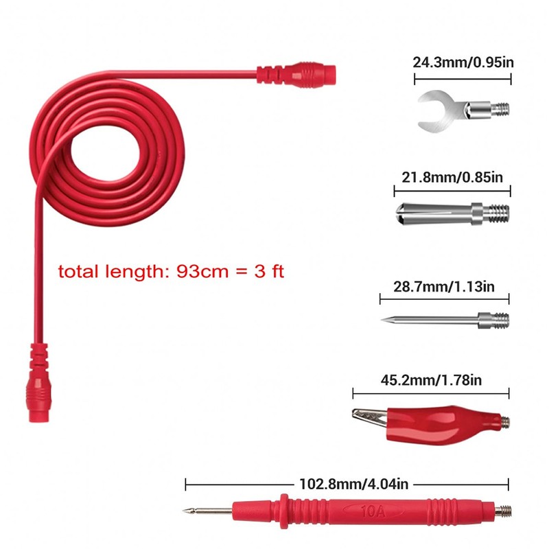 JZK Universal Electric Multimeter Test Cable Kit Including Test Cables,