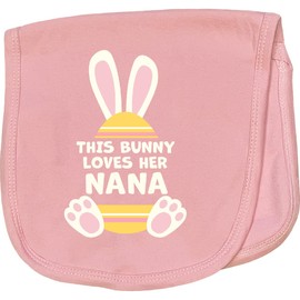 inktastic This Bunny Loves Her Nana Baby Burp Cloth Pink 43661