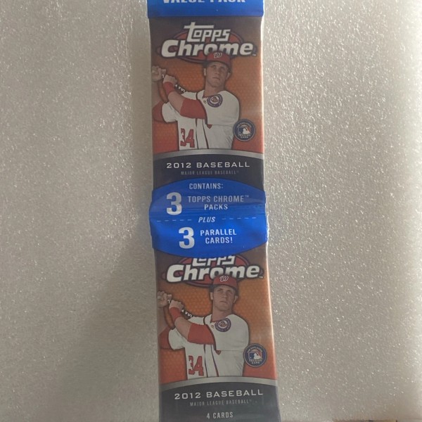 2012 Topps Chrome Baseball Factory Sealed Value Rack Pack 3