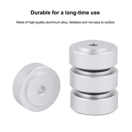 Speaker Isolation Feet Pad Stand, ASHATA Aluminum Alloy Cone Pad Isolation Base Feet Pads Absorb Shock for Audio Speaker Amplifier (4PCS 20 * 8mm)(Sliver)