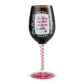 Enesco Designs by Lolita Bachelorette Last Fling Hand-Painted Artisan Wine Glass, 15 Ounce, Multicolor