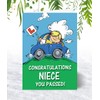 Niece Driving Test Pass Congratulations Card - Medium Sized Card