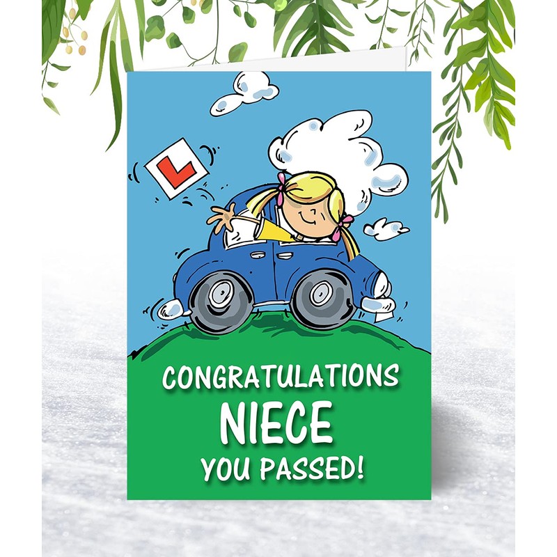 Niece Driving Test Pass Congratulations Card - Medium Sized Card