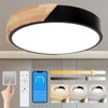 Yexati Ceiling Light Wood,Dimmable Ceiling 3000K-6000K,Remote Controlled Led Ceiling Light,24W