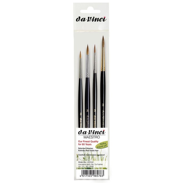 da Vinci Brushes 4225 Watercolor Brushes, Size 3 (Series 10,11,35,5506)